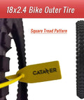 18 By 2.4 Inch Bike Tire Replacement Outer Tire For BMX MTB And Road Bikes Durable Wear Resistant Premium Rubber Build