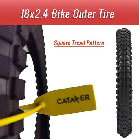 18 By 2.4 Inch Bike Tire Replacement Outer Tire For BMX MTB And Road Bikes Durable Wear Resistant Premium Rubber Build