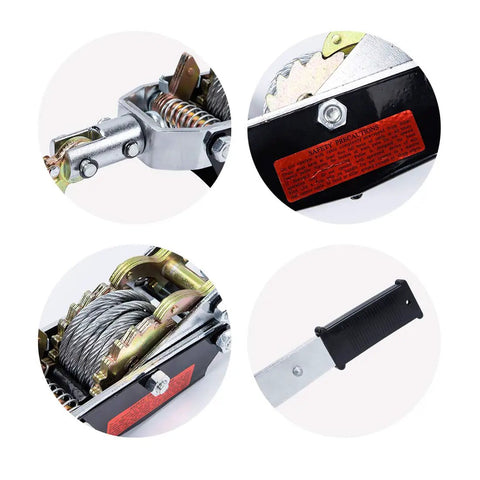 Beast 5 Ton Heavy Duty Come Along Winch With 3 Hooks And 2 Gears Power Puller showing close-up of handle and gears