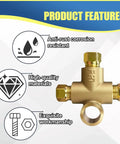 Three Way T Shape Brake Tee Inverted Female Tees Replacement Elbow Connector With Three Male Nuts M10 Universal Auto Brake Line Tee Fitting For Three Sixteenth Inch Pipe 10mm Pack Of 2 brass T fitting with anti-rust corrosion resistant design
