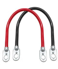 Hella Sturdy Twin Pack 4 Gauge Battery Cable 18 Inch Pure Copper Power Inverter Wire With Large Ring Terminals, red and black cables.
