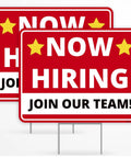 Now Hiring Signs Double Sided Yard Signs 17 Inches By 13 Inches With Stakes 2 Pack Corrugated Plastic Help Wanted Signs For Your Business Easy Install No Tools Needed Big Bold Letters