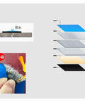 Waterproof Heat Insulation Tape For Roof Repair Self Adhesive Leakproof Crack Sealing Tape Indoor Outdoor 2M Long 120mm Wide 1mm Thick Yellow layer structure and application demonstration