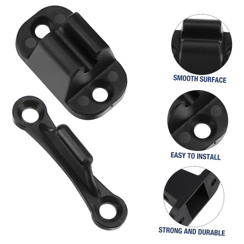 Two Pack RV Door Holder Black T Shaped Nylon Retainer Kit for Camper Motorhome and Travel Trailer Door Latch Stop Catch
