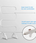 Hot Towel Warmer And Drying Rack For Bathroom With Wall Mount Or Free Standing Design 120W Heated Towel Heater Built In