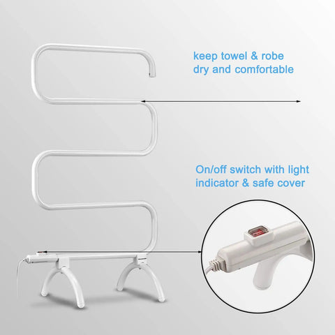Hot Towel Warmer And Drying Rack For Bathroom With Wall Mount Or Free Standing Design 120W Heated Towel Heater Built In