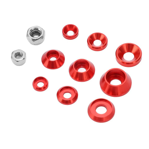 Premium Aluminum CNC Machined RC Screw Washer Kit With Flat Cup Head Washers And Nuts For One Tenth And One Eighth Scale RC Cars