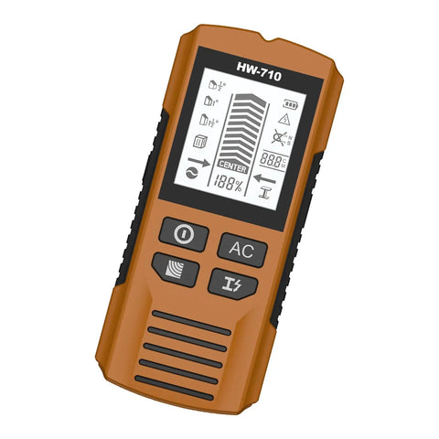 Studs Finders Wall Scanners for Renovations, Yellow showing clear LCD screen and ergonomic design for easy handling.