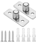 2 Pack Stainless Steel Barn Door Floor Guide Set With Flush Mount Stay Roller and wall mount guide, screws and anchors