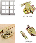 Heavy Duty Table Locks 8 Pack Leaf Buckle Connectors With Mounting Screws For Extension Dining Tables And Conference Furniture Top Shelf Zinc Plated Hardware Solid As A Rock, displayed in locked and open states.