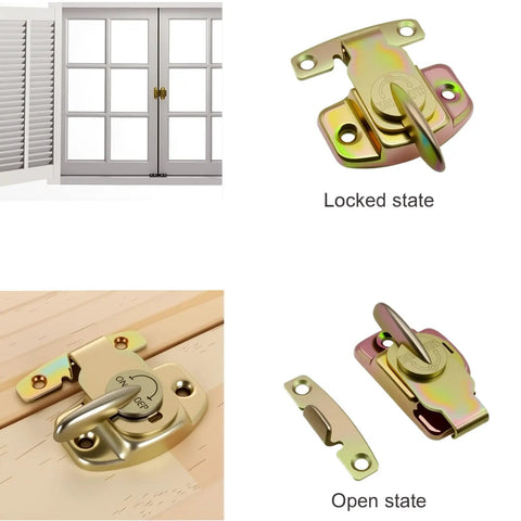 Heavy Duty Table Locks 8 Pack Leaf Buckle Connectors With Mounting Screws For Extension Dining Tables And Conference Furniture Top Shelf Zinc Plated Hardware Solid As A Rock, displayed in locked and open states.