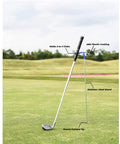 V Shaped Golf Club Stand For On Course Gear Keeps Clubs Clean, Dry And Visible, Durable Stainless Steel Construction in use on fairway