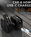 Game Changer 36W Fast Charger With Straight Up Dual Usb C And Universal Usb A Ports For Phones Tablets And Earbuds Compact Wall Car Adapter with foldable design