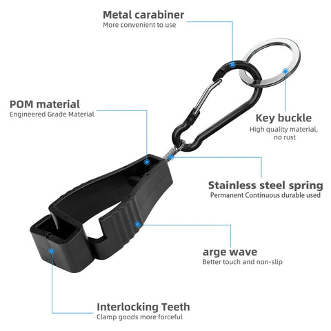 16 Pieces Glove Clips For Work, Handy Glove Holder Clips For Construction Gear, with metal carabiner and interlocking teeth