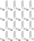 Image of 20 Pcs Right Angle Brackets With Screws Stainless Steel L Brackets For Furniture Shelves And Cabinets in brushed finish.