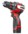 Heavy Duty Brushless Impact Driver Cordless Electric Drill with Rock Solid Metal Ratchet Chuck side view showcasing ergonomic grip.