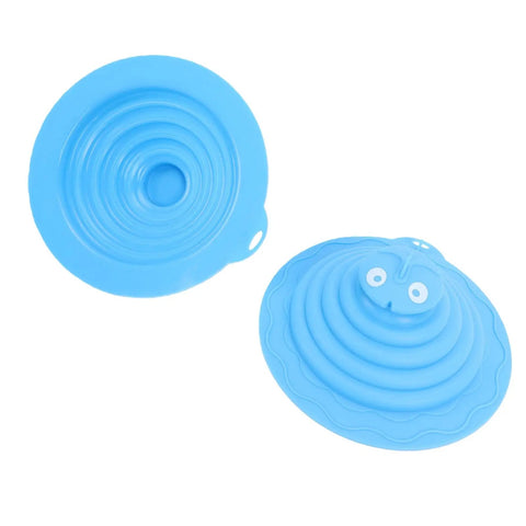 SUNGOOYUE Silicone Tub Stopper Strong Suction Seal in blue, featuring a ridged design for a secure fit in drains.