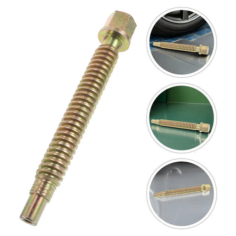 Heavy Duty Zinc Plated Lead Screw Replacement Rod For Auto Body Repair, Beefy Vise Clamp Screw For Mechanic Shops, Durable Bench Part That Keeps Auto Body Fixes Solid, High Strength Automotive Clamp Screw shown with threaded end