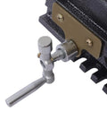 Close-up of the locking mechanism of the Heavy Duty 5 Inch XY Compound Drill Press Vise featuring precise control.