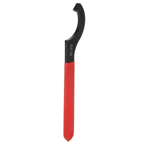 Heavy Duty ER32 Collet Wrench Made From High Speed Steel For Lathe Machines With 48-52HRC Heat Treated Grip, 23cm length.