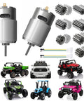 Two Pack High Speed RS550 Motors For Power Wheels Ride On Toys 12V 24V Upgrade Replacement Parts With 40000 RPM And 8 To 16T Gear Options
