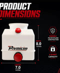 Heavy Duty 4 Quart Poly Hydraulic Power Unit Reservoir Tank dimensions with 7 inch length and 8 inch width for trucks and trailers.