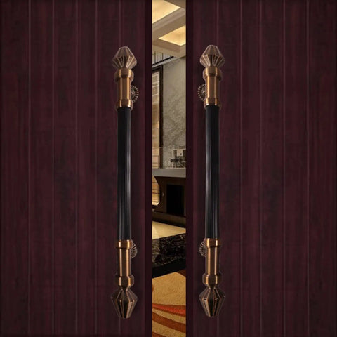 Double Sided H Shape Push Pull Bar Handle For Barn Doors And Sliding Doors Antique European Style Door Pull