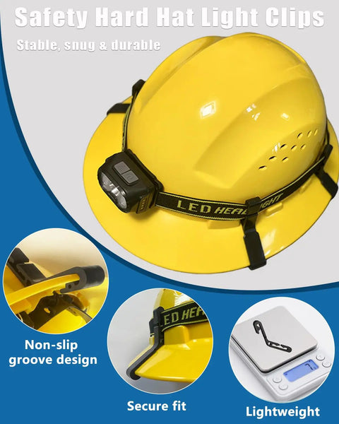 8 Pack Hard Hat Headlamp Clips For Full Brim Helmets Tool Free Clip On Light Mounts Hands Free Lighting Accessory on helmet