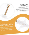 Nylon Expansion Screws Kit For Gypsum Board Drywall Projects Diy Friendly 100-Piece Anchor Set with steel screw detail
