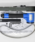 55 Degree Bendable Air Belt Sander With 16,000 RPM Free Speed Includes 80 And 100 Grit Belts Seven Eighths Inch By Twenty Inch Sanding Pad