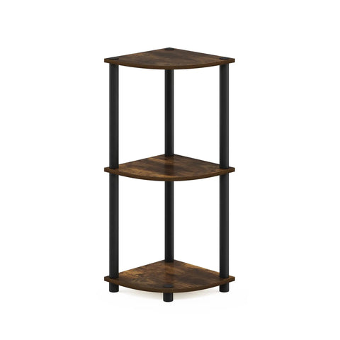 Solid Three Tier Corner Bookshelf For Living Room And Small Apartment Space Saving Setup With Open Display Tiers Sleek Tubular Frame No Sweat Assembly Modern Amber Pine Finish For A Clean Room Glow Up