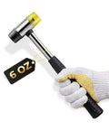 25mm Double-Faced Rubber Mallet Hammer With Soft Non-Marring Heads, Lightweight And Shockproof, Non-Slip Grip held in hand
