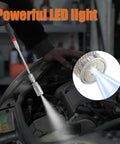 4 Piece Magnetic Telescoping Pick Up Tool Set With Extendable Rods 3 Lb 8 Lb And 20 Lb Magnets shown in use with LED light