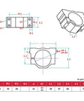 Detailed dimensions for 45mm CNC motor bracket with measurements for precise mounting.