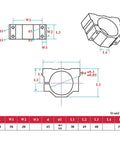 Boss Level Slick Aluminum Alloy Spindle Clamp Motor Bracket With 45mm Opening detailed technical drawing and dimensions.