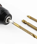 Titanium Coated HSS Twist Drill Bit Set For Woodworking With Hex Shank, 5 Piece Sizes 1/8 In, 5/32 In, 3/16 In, 1/4 In, 5/16 In, Serrated Cutting Wood Drill Bits For Wood Plastic Plywood And Thin Metal, Great For DIYers