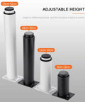 Beefy Adjustable Round Metal Furniture Legs 8 cm Black White Non Slip Wear Resistant 4 Pack for Cabinets and Coffee Tables
