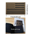 AliPlus brown IR-reflective American flag patch, 3x2 inches, laser-cut with hook-and-loop backing, 2 pcs.
Packaging showing brown AliPlus American flag patch with hook-and-loop backing.