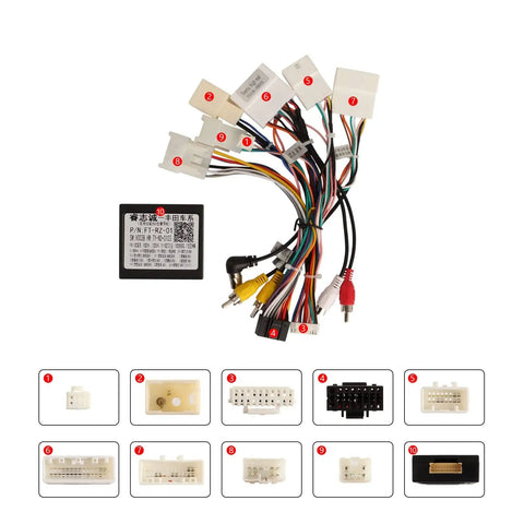 Toyota Plug And Play 16Pin Car Stereo Wiring Harness Kit With CANBUS Box For RAV4 Camry 4Runner Highlander Tundra JBL Amplifier