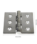 Beefed-Up 4 Inch Stainless Steel Folding Butt Hinges, 2-4 Pack, 6-Hole, Marine Grade Cast Stainless displayed flat