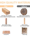 Comparison of natural beechwood vs birch dowels, highlighting Beefy Beechwood Dowel Pins For Woodworking 200 Pcs Fluted Dowels Quarter Inch By One And A Quarter Inch Hardwood Craft Pegs For Furniture DIY Projects Imperial Size with high density, size, and storage options.