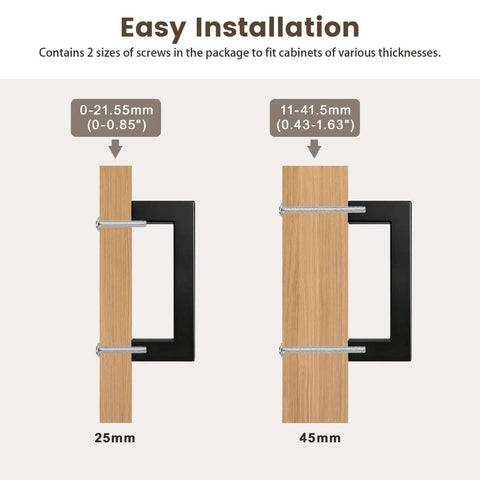 10 Pack 3 Inch Black Stainless Steel Cabinet Pulls for Kitchen Cabinets with illustrated installation guide