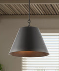 Oil Rubbed Bronze Industrial Farmhouse Pendant Light With Metal Shade, Adjustable Hanging Fixture For Kitchen Island, LED Bulb Included