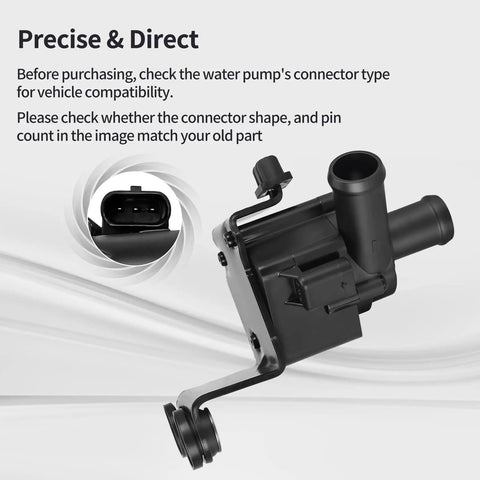 Electric Auxiliary Water Pump With Integrated Thermostat For Ford Escape And Fusion Replace Oe Ds7g8c419cb close-up of connector and coolant inlet.