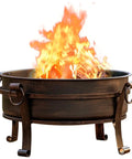 36 Inch Outdoor Fire Pit With Grill N Chill And Lid All In One Round Table For Patio Barbecues Heavy Duty Wood Burning Fire Pit