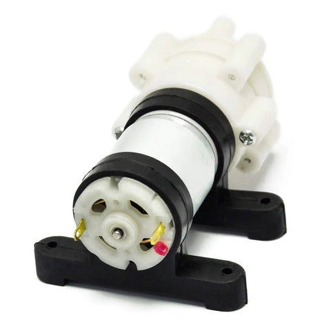 Mini DC Water Pump 6V To 12V Diaphragm Pump With Water Cooling Quiet Case in black and white, compact design for DIY and labs.