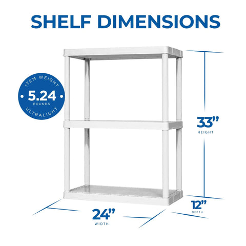 No Sweat 3 Tier Storage Shelving Units In Fresh White, 2 Pack Of Interconnectible Closet Organizers Perfect For Messy Pantries, Cluttered Garages, Laundry Rooms, Total Space Savers And Organizing Heroes