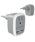 Travel Ready European USB Adapter US To Europe Plug 3 In 1 Power Adapter For Europe Great For France Germany Italy Spain Greece