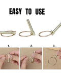 Heavy Duty Lynch Pin Set For Trailers And Mowers, 10 Piece 1/4 And M6 Hitch Pin Kit With Self Locking Ring, usage demonstration
