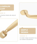 Close-up of Six Pack Decorative Brass Cabinet Pull Handles Set for Kitchen Drawers and Cupboards showing simple design